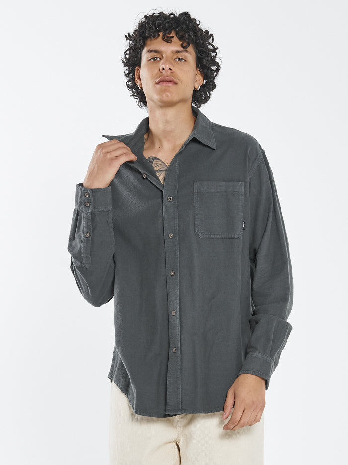 Ops Oversized Long Sleeve Flannel Shirt - Deep Forest