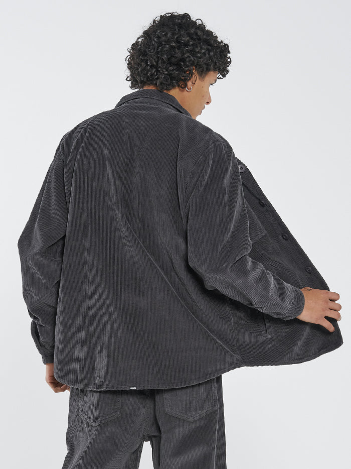 Thrills Labour Overshirt - Dark Charcoal