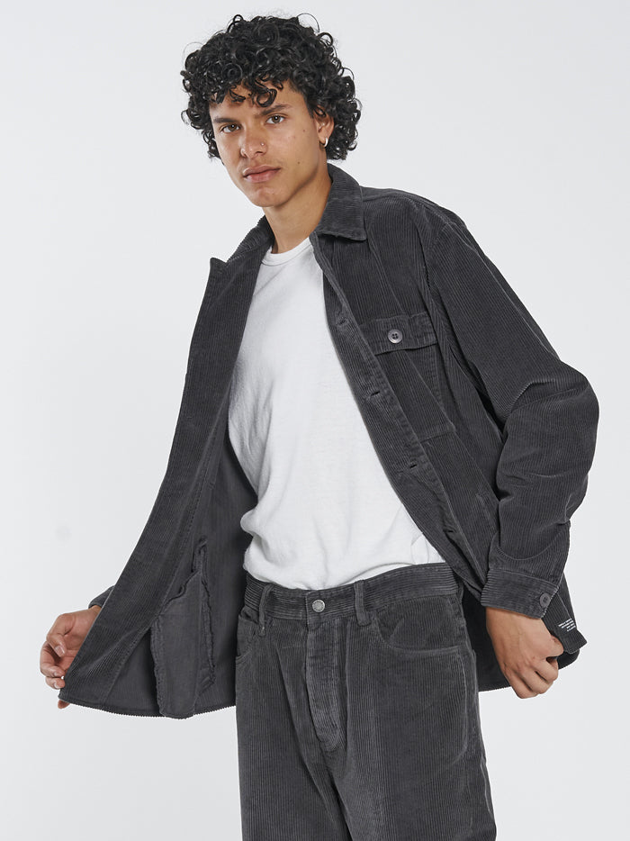 Thrills Labour Overshirt - Dark Charcoal