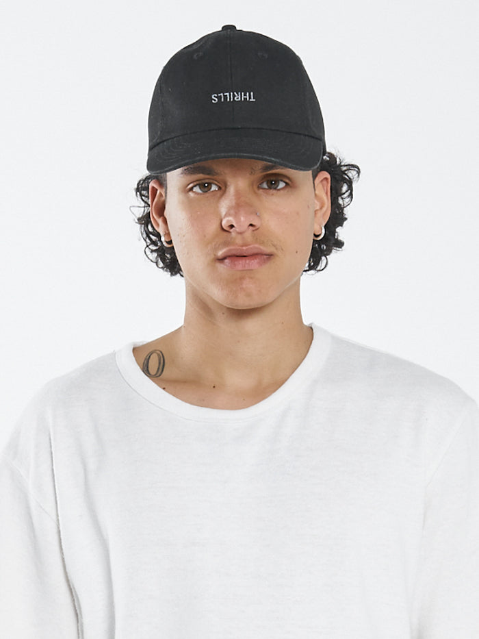 Minimal Thrills 6 Panel Cap - Washed Black