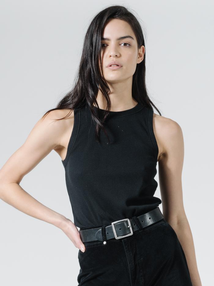 Amity Rib Tank - Black