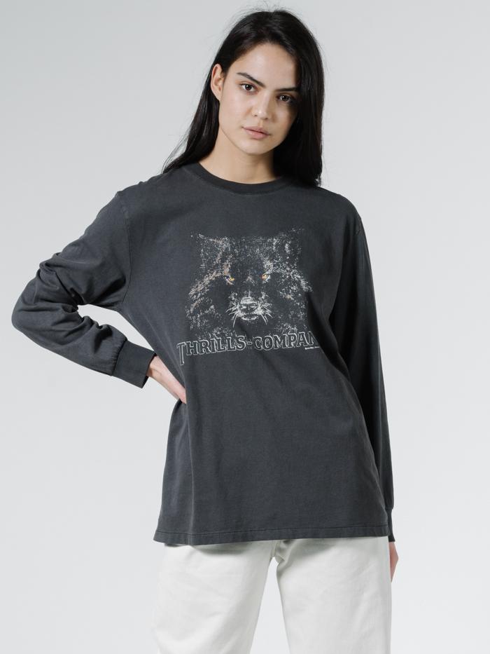 Shades of Wolf Merch Fit LS Tee - Vintage Black
