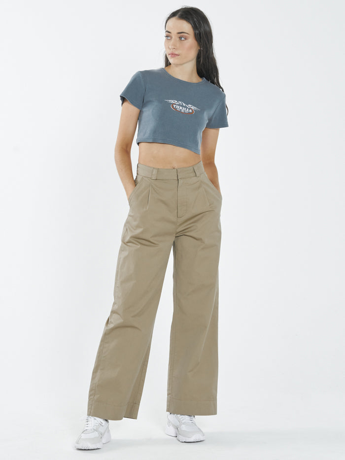 Eagle Badge Baby Crop Tee - Airforce Blue