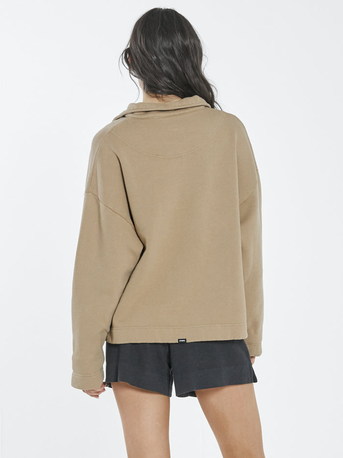 Thrills Stamp 3/4 Zip Pullover - Sand