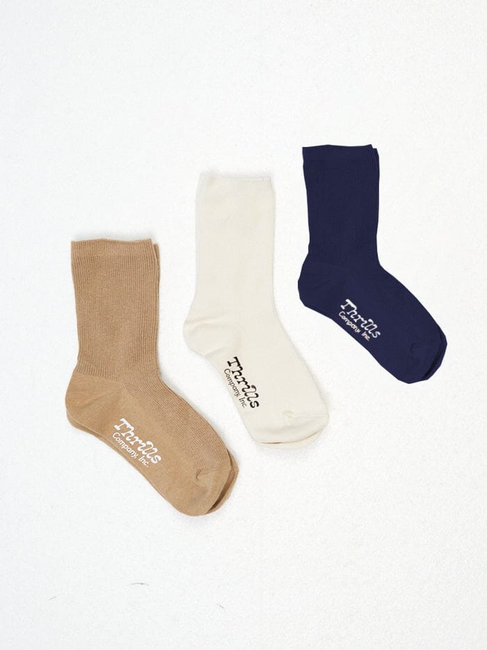Intuition 3 Pack Sock - Marine Blue - Heritage White - Faded Khaki