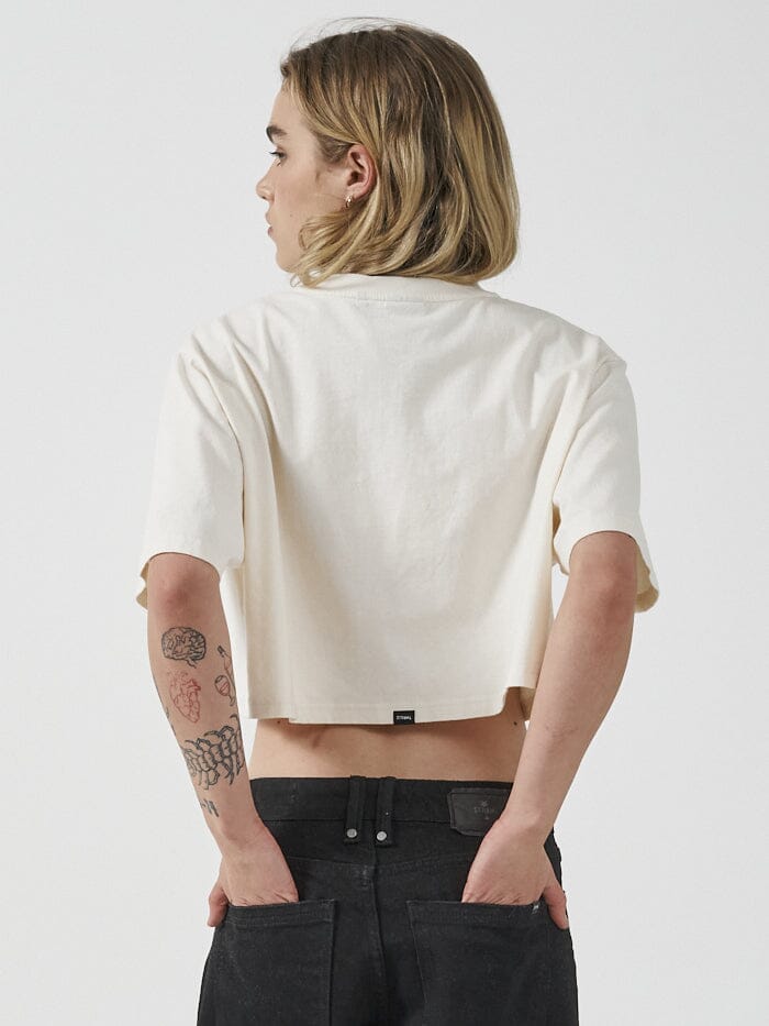 All For One Merch Super Crop Tee - Heritage White