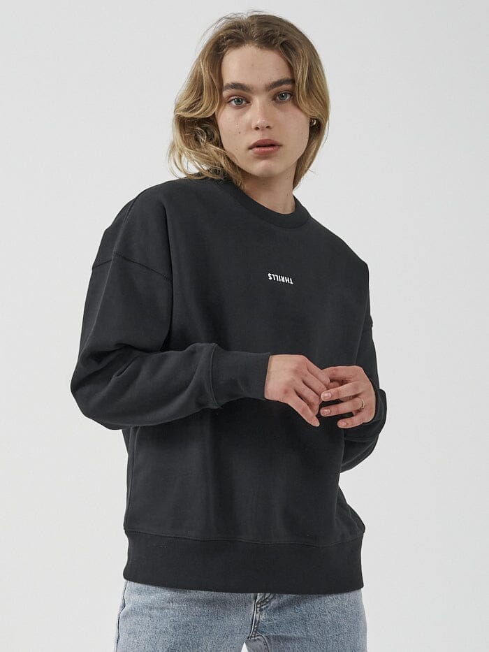 Minimal Thrills Slouch Crew - Washed Black