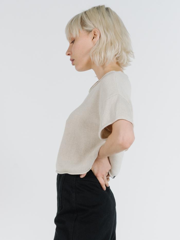 Fairbanks Knit Tee - Bone White