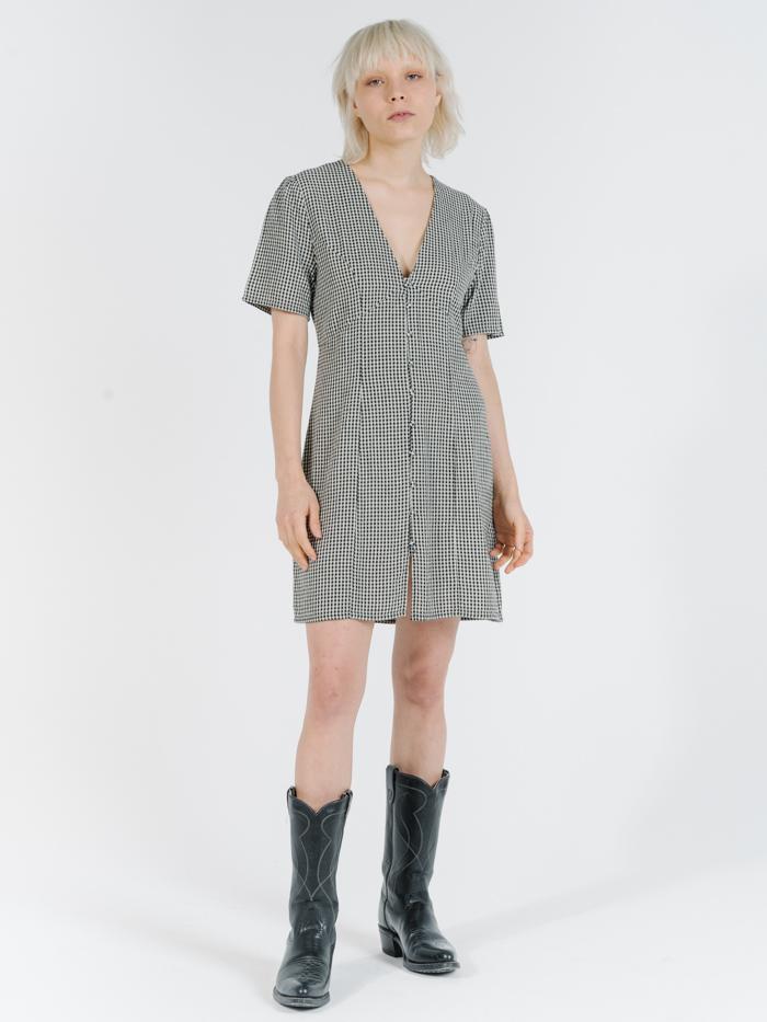 Quad Check Dress - Black