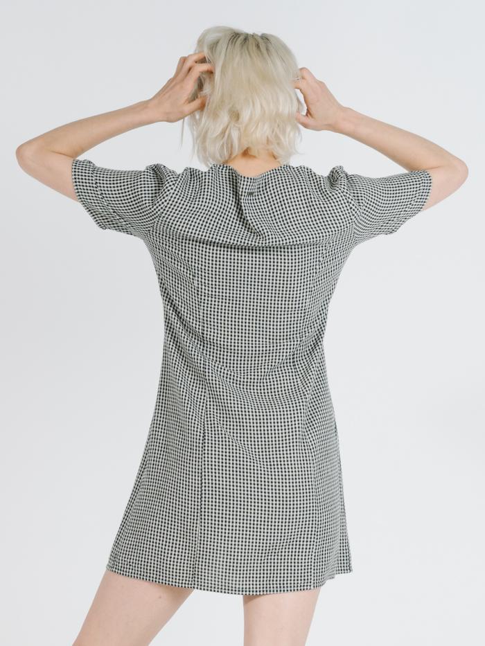 Quad Check Dress - Black