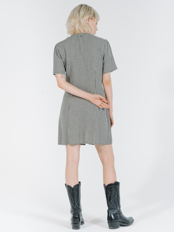 Quad Check Dress - Black