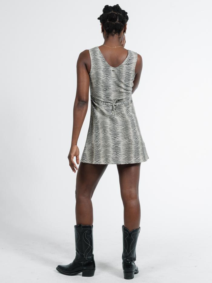 Zebra Lounge Dress - Thrift White