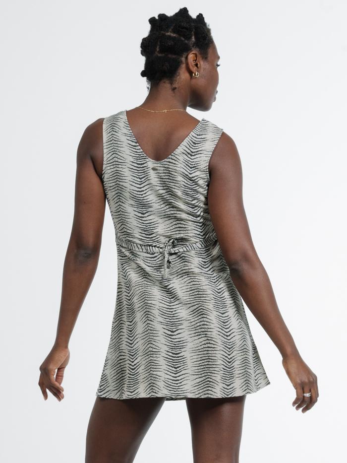 Zebra Lounge Dress - Thrift White