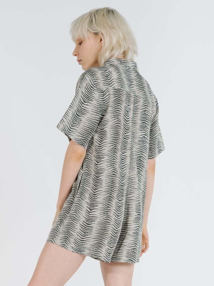 Zebra Lounge Playsuit - Thrift White