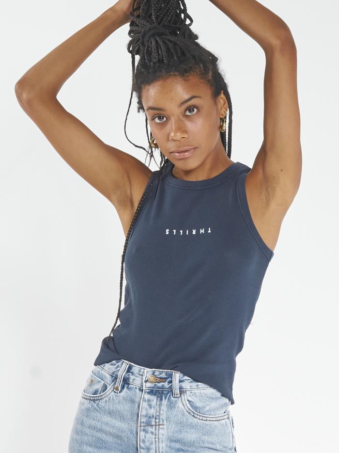 Minimal Thrills Racer Front Tank - Ink Navy