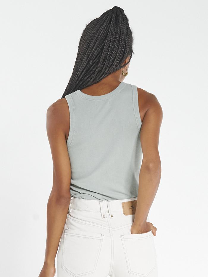 Minimal Thrills Racer Front Tank - Eucalyptus
