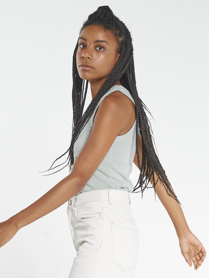 Minimal Thrills Racer Front Tank - Eucalyptus