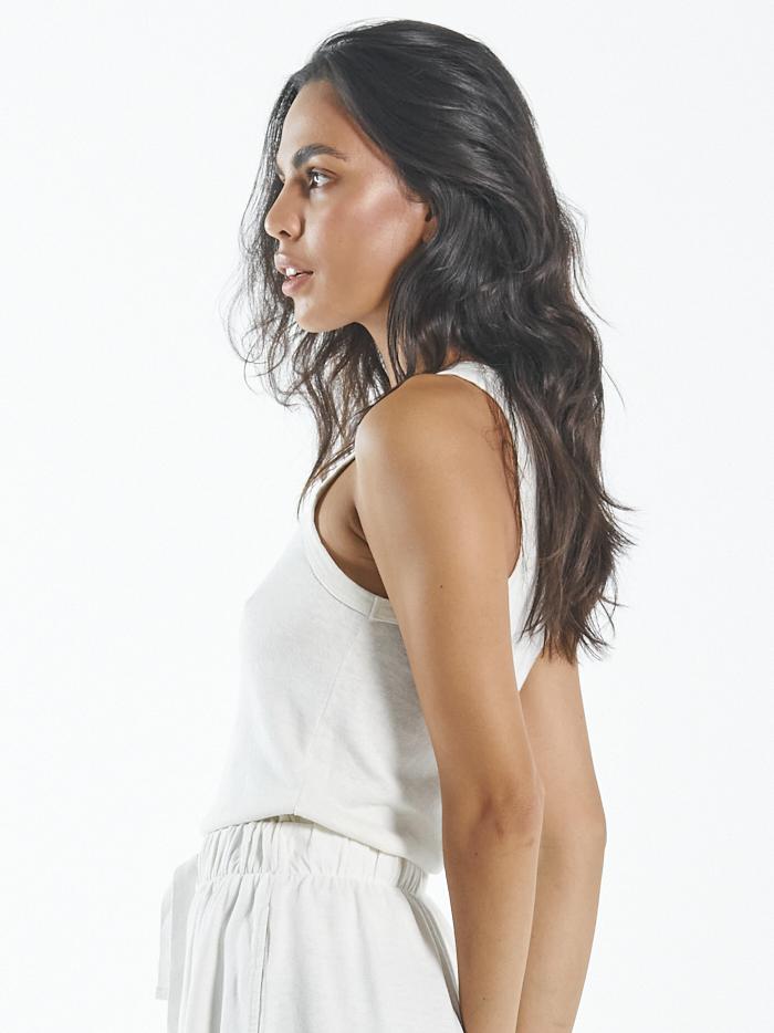 Hemp Racer Front Tank - Dirty White