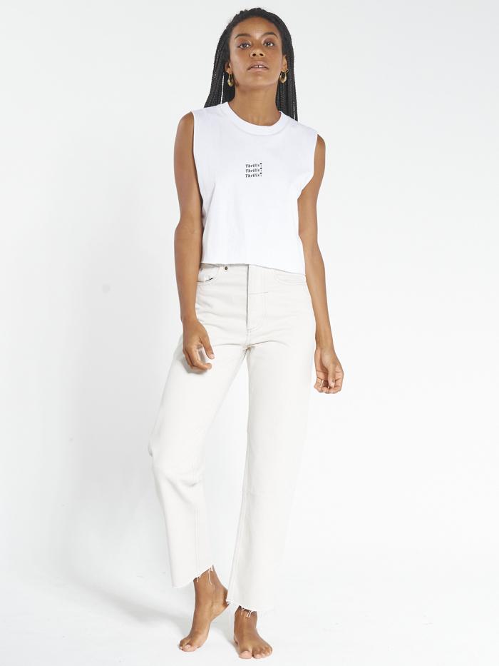 Thrills Unlimited Crop Muscle - White