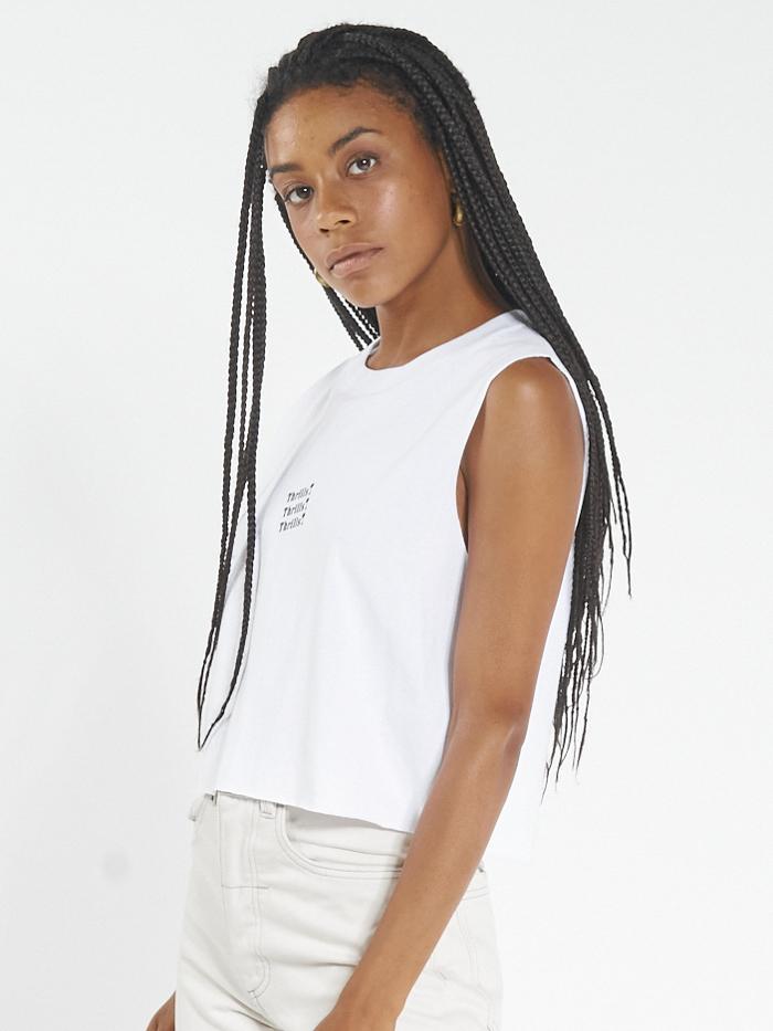 Thrills Unlimited Crop Muscle - White