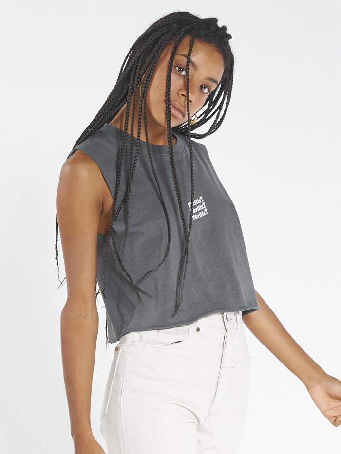 Thrills Unlimited Crop Muscle - Merch Black