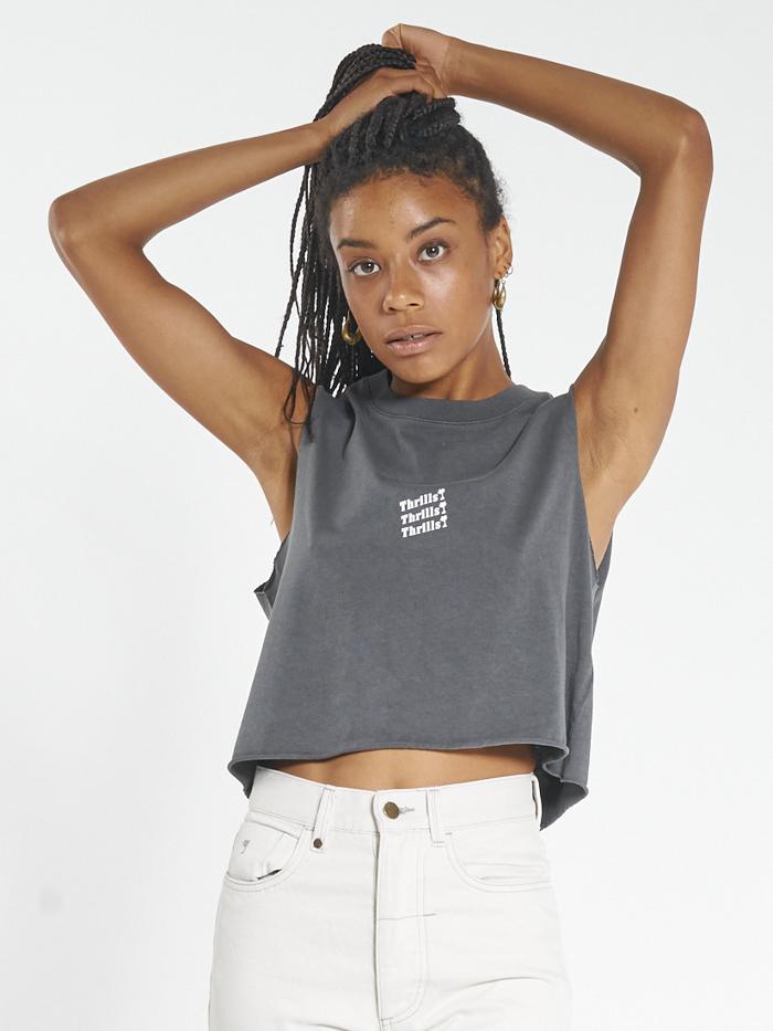 Thrills Unlimited Crop Muscle - Merch Black