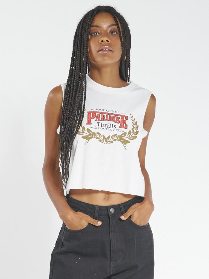 Speed Wreath Crop Muscle - Dirty White