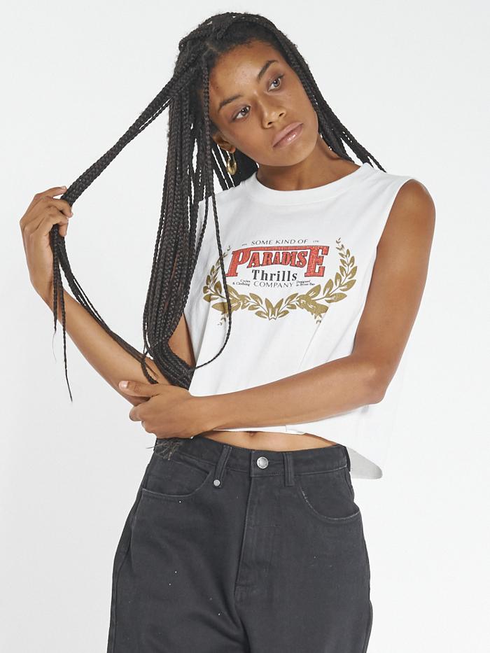 Speed Wreath Crop Muscle - Dirty White