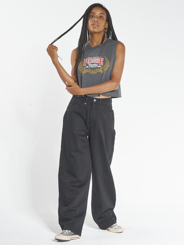 Speed Wreath Crop Muscle - Merch Black