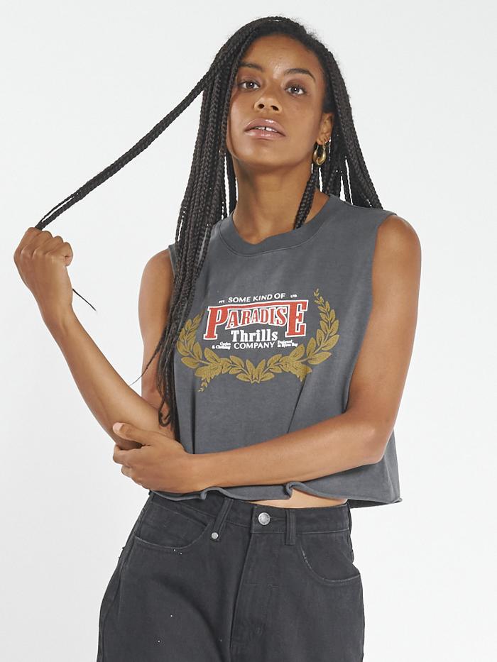 Speed Wreath Crop Muscle - Merch Black