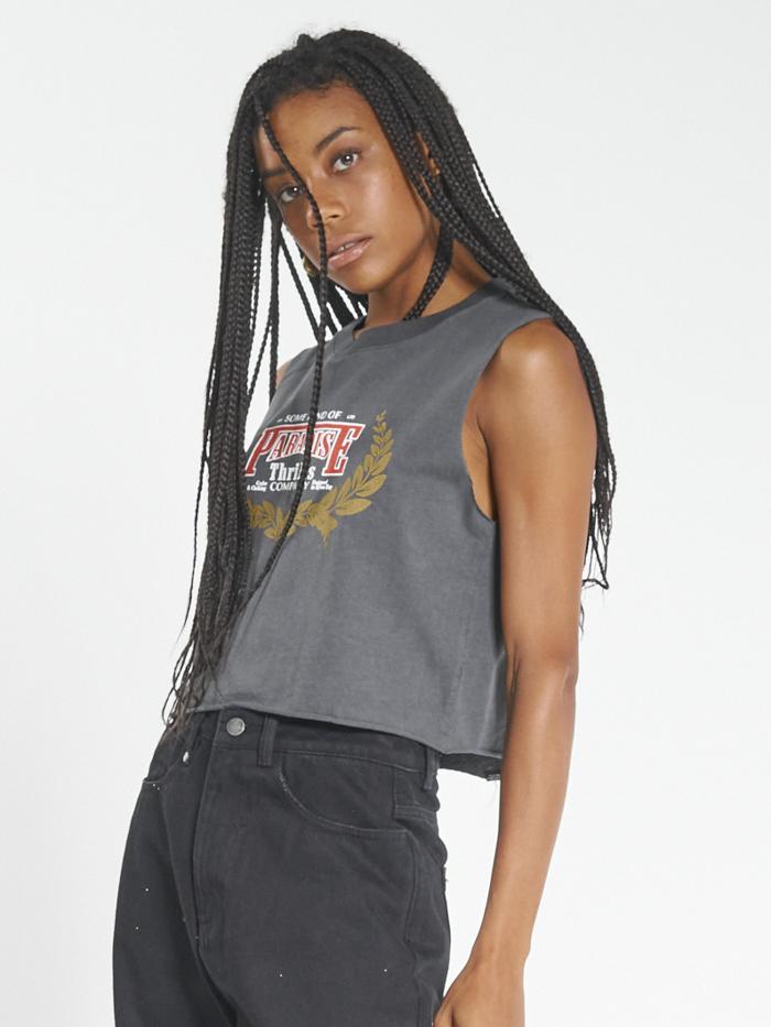 Speed Wreath Crop Muscle - Merch Black