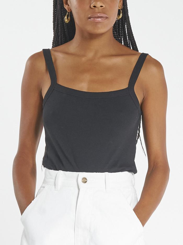 Shonna Rib Singlet - Black