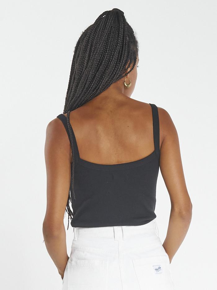 Shonna Rib Singlet - Black