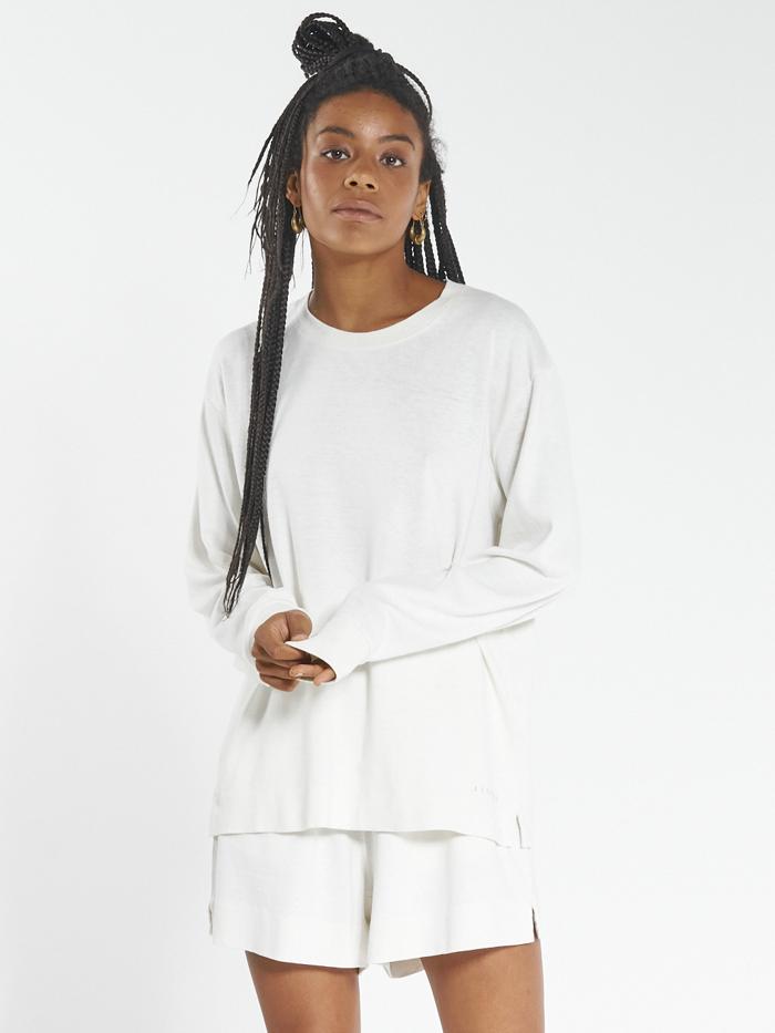 Hemp Long Sleeve Tee - Dirty White