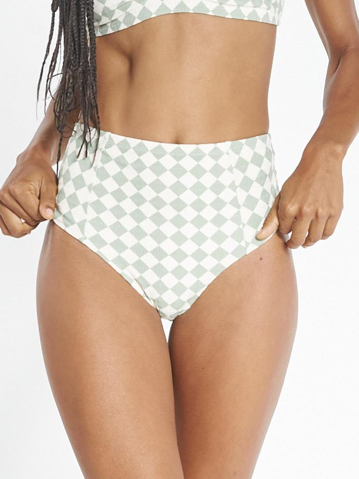 Aalto High Waisted Bikini Bottom - Eucalyptus