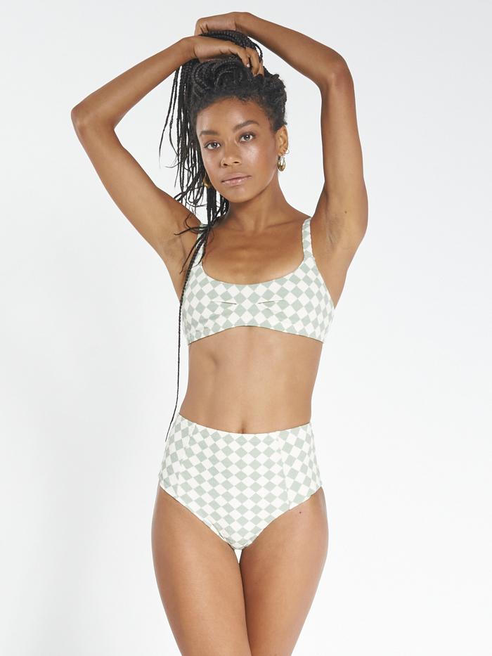 Aalto High Waisted Bikini Bottom - Eucalyptus