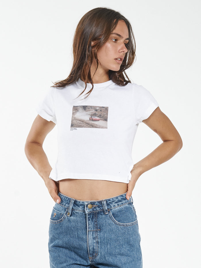 Red Corvette Mini Tee - White