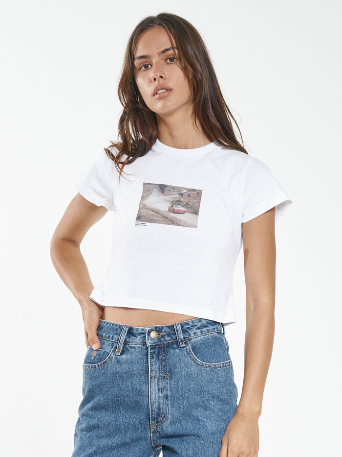 Red Corvette Mini Tee - White