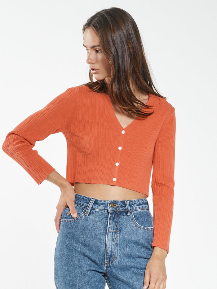 Victoria Knit Cardigan - Cadmium