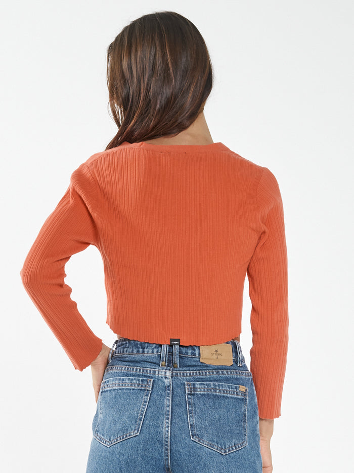 Victoria Knit Cardigan - Cadmium
