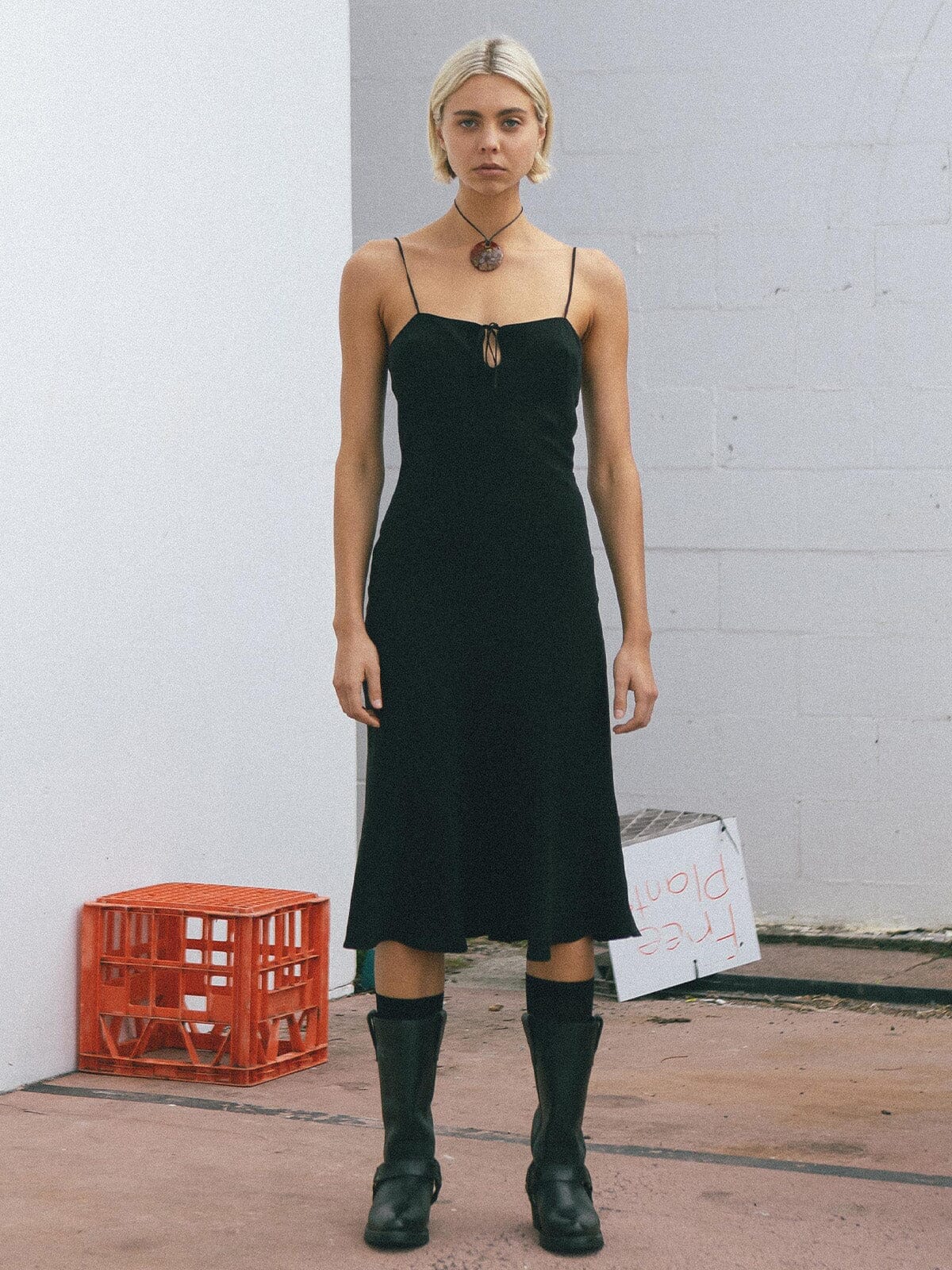 Reformation black hot sale slip dress