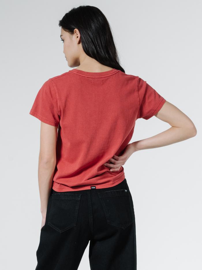 Underline Band Tee - Redwood