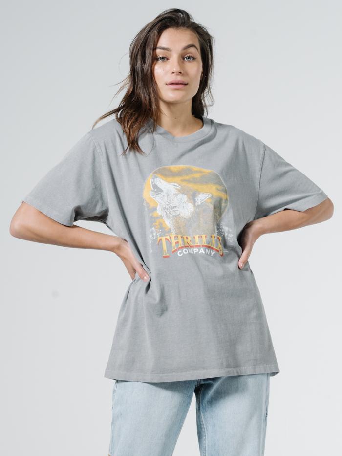 Howling Moon Merch Tee - Washed Grey