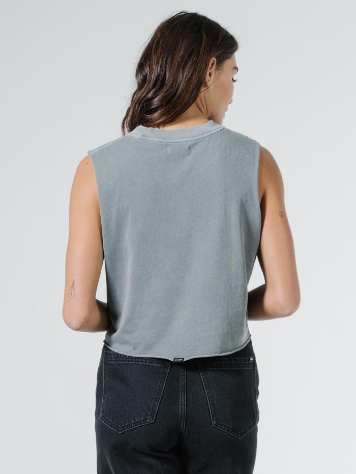 Minimal Thrills Crop Muscle - Washed Grey