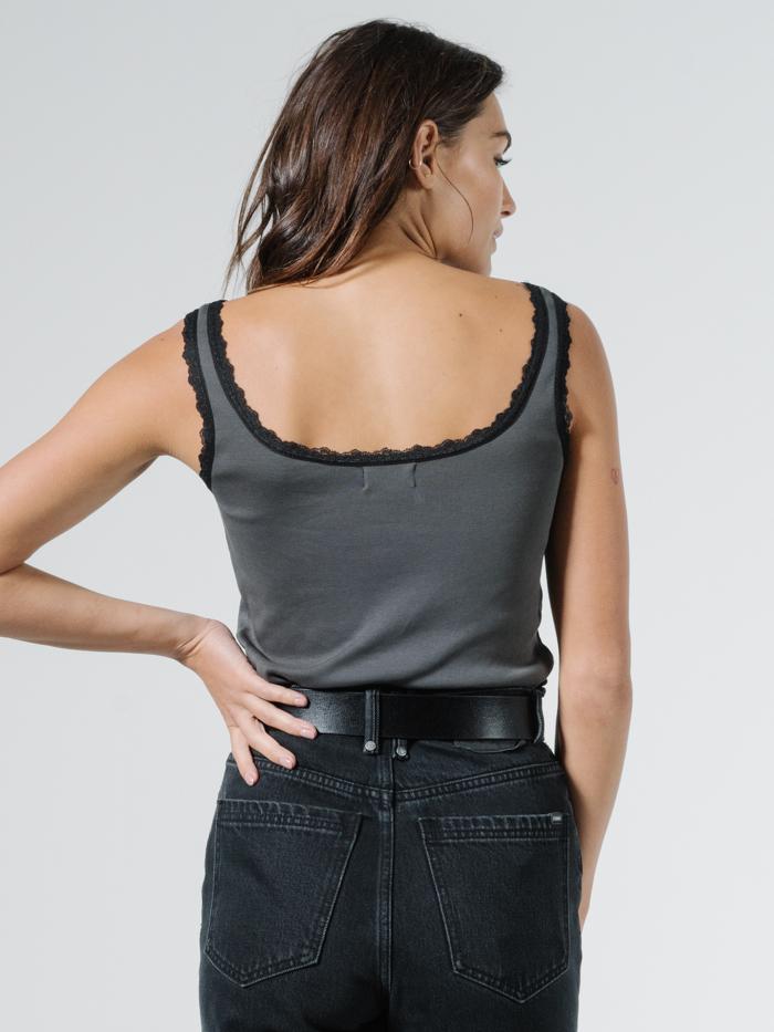 Sacrifice Lace Rib Tank - Merch Black