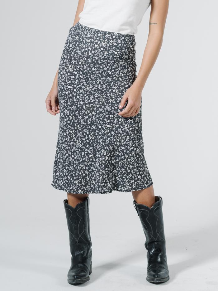Acacia Bias Skirt - Black