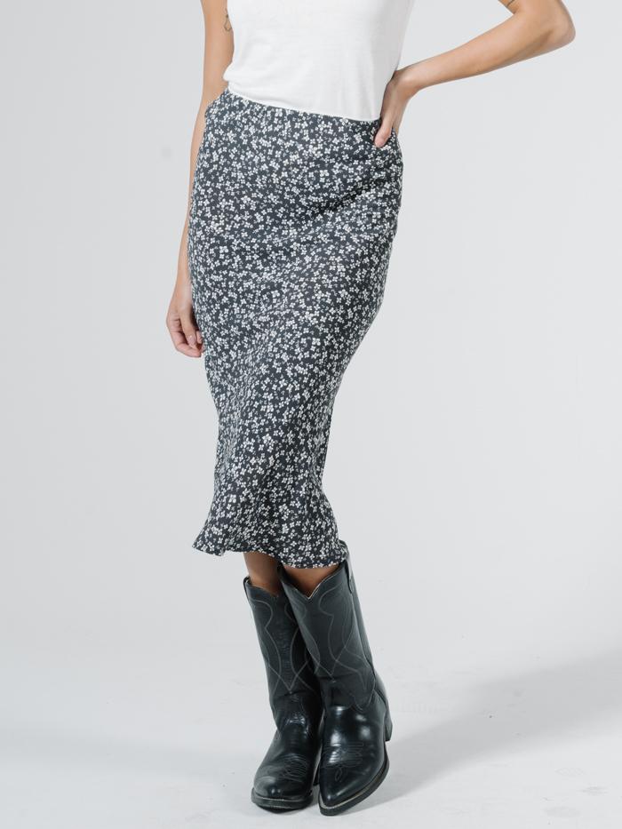 Acacia Bias Skirt - Black