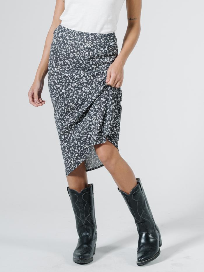 Acacia Bias Skirt - Black