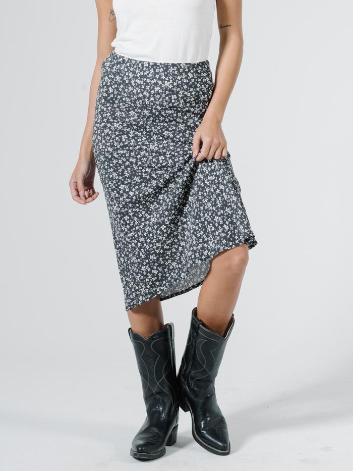 Acacia Bias Skirt - Black