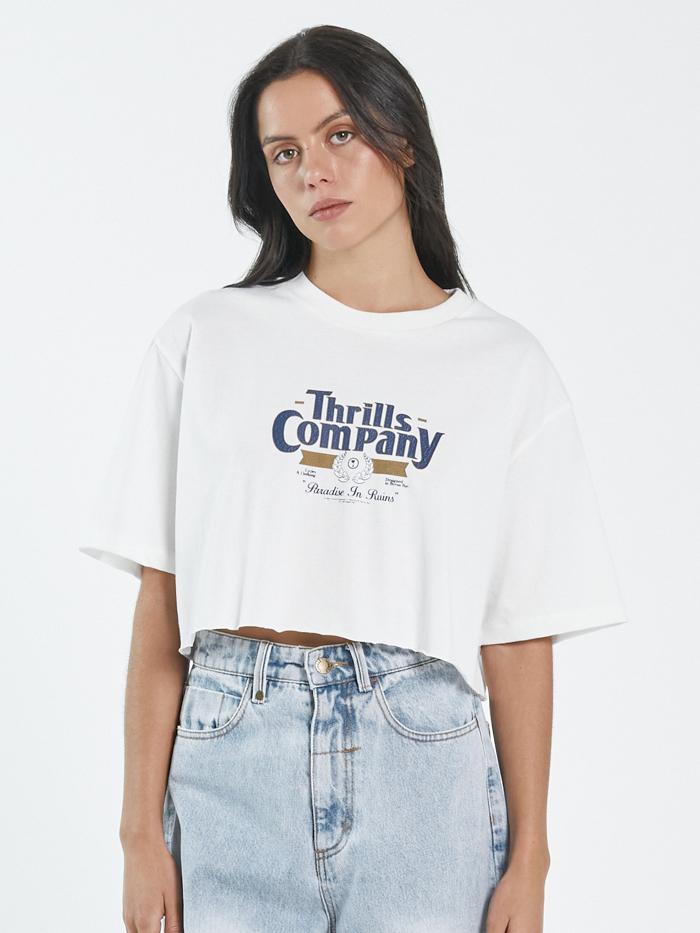 Full Strength Merch Super Crop Tee - Dirty White